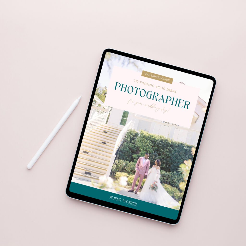 Free download to the Expert Guide to finding your Ideal wedding photographer.