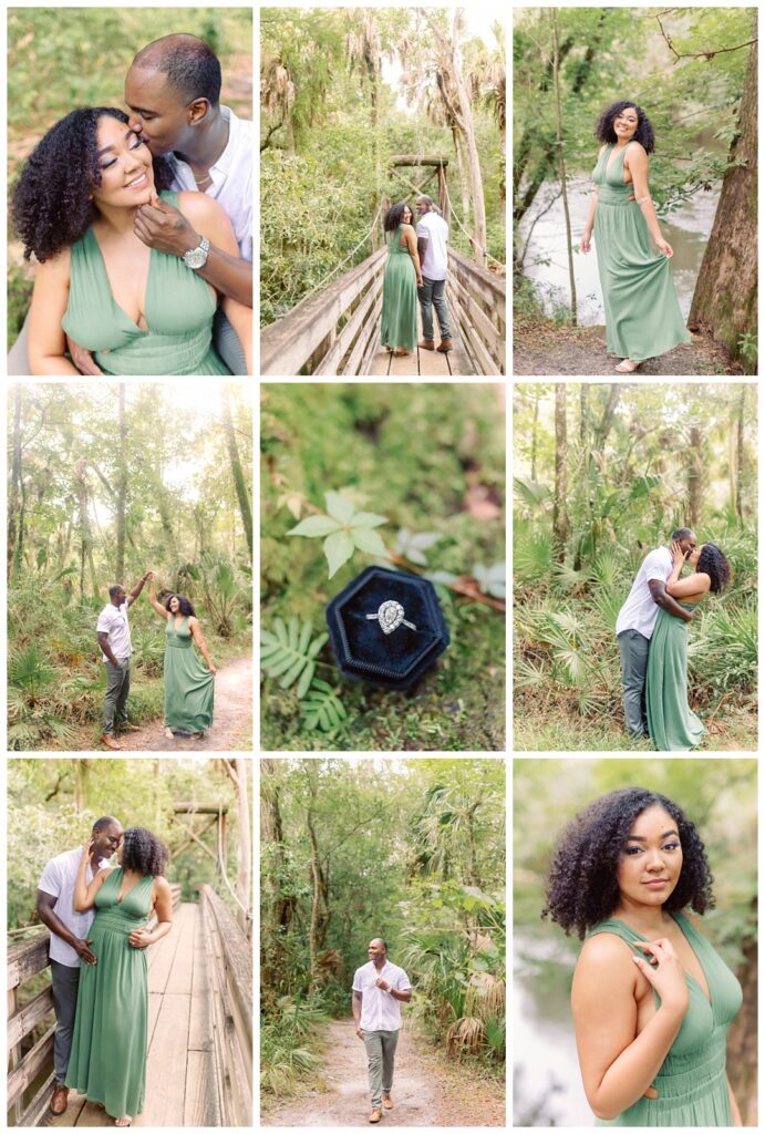 Engagement photos at Hillsborough State Park, a woodsy, serene location close to Tampa.