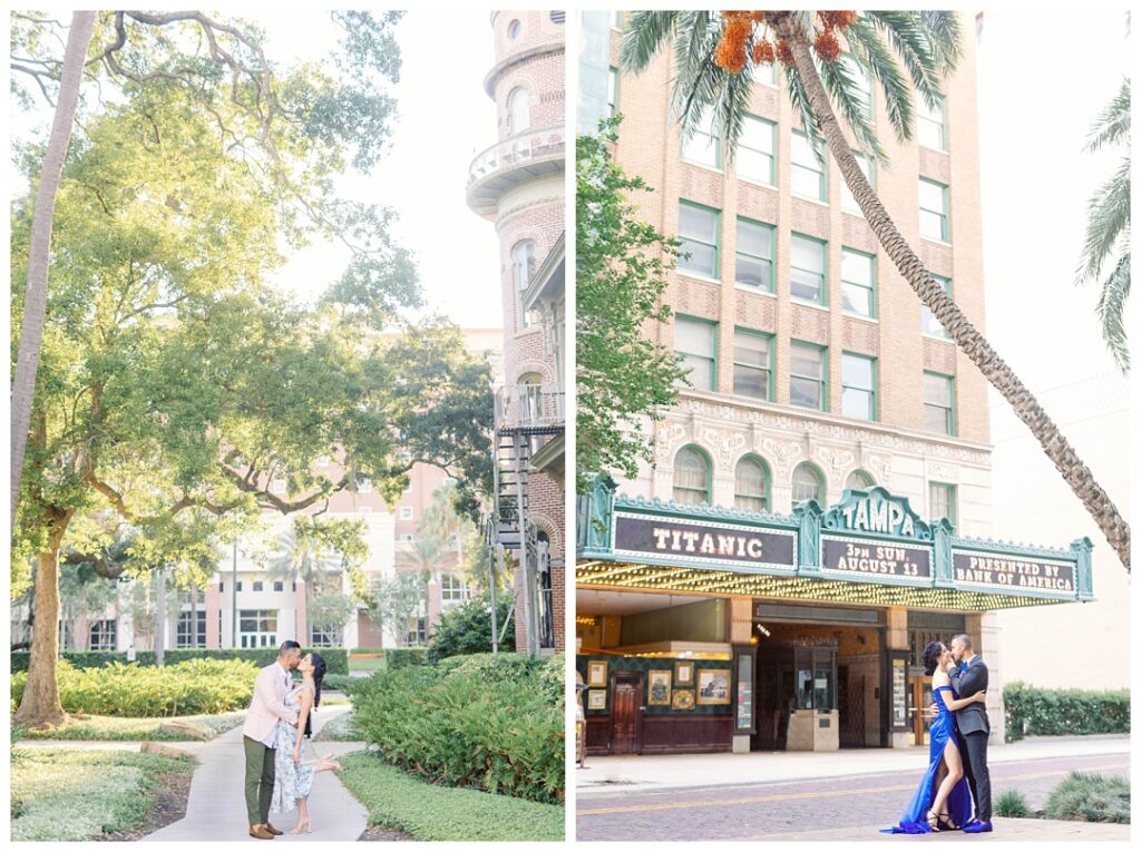 Engagement session at the Tampa Theater & The University of Tampa