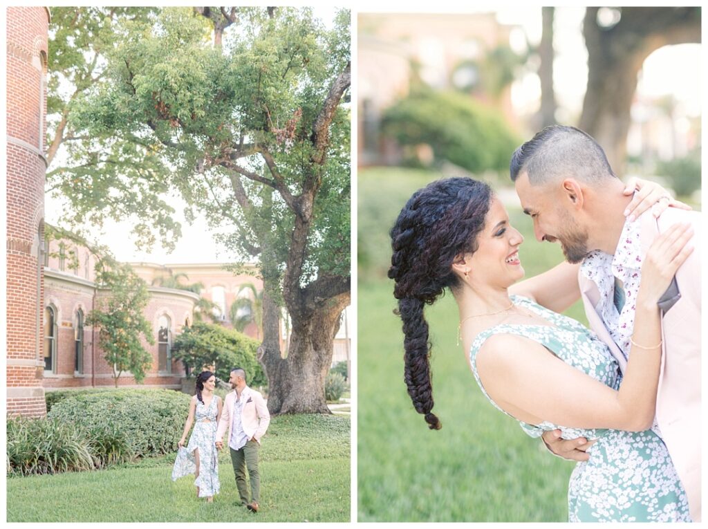 Romantic engagement session at the University of Tampa