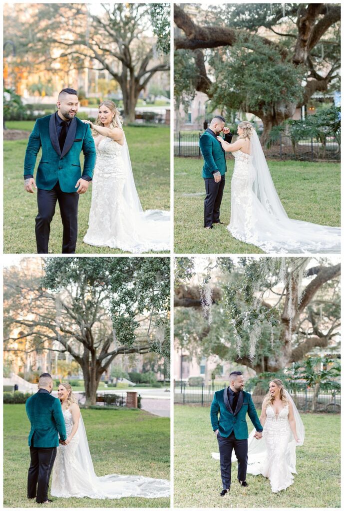 Bride & Groom experience a first look at the University of Tampa